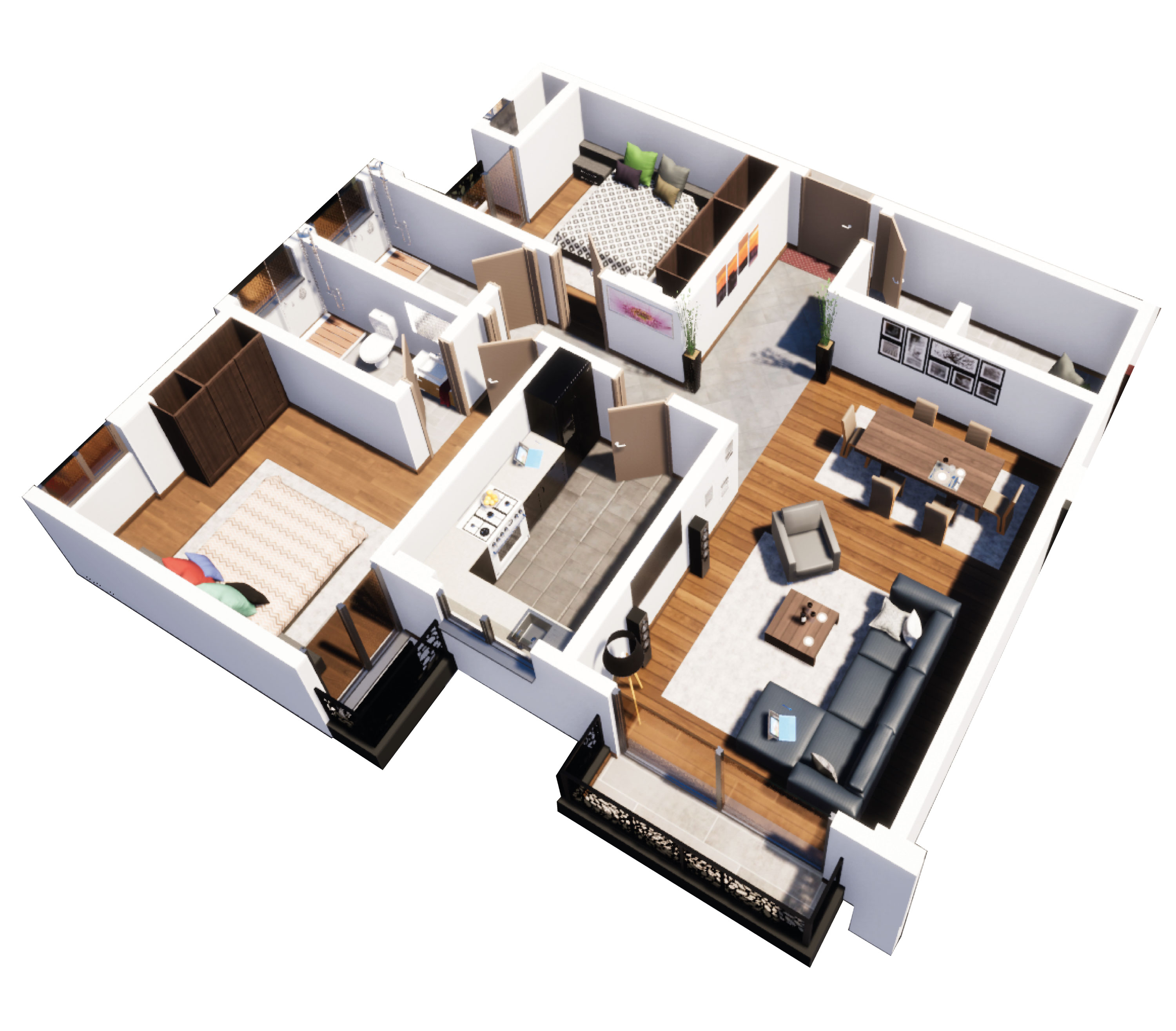 TYPE F: 2 BED ROOM APARTMENT