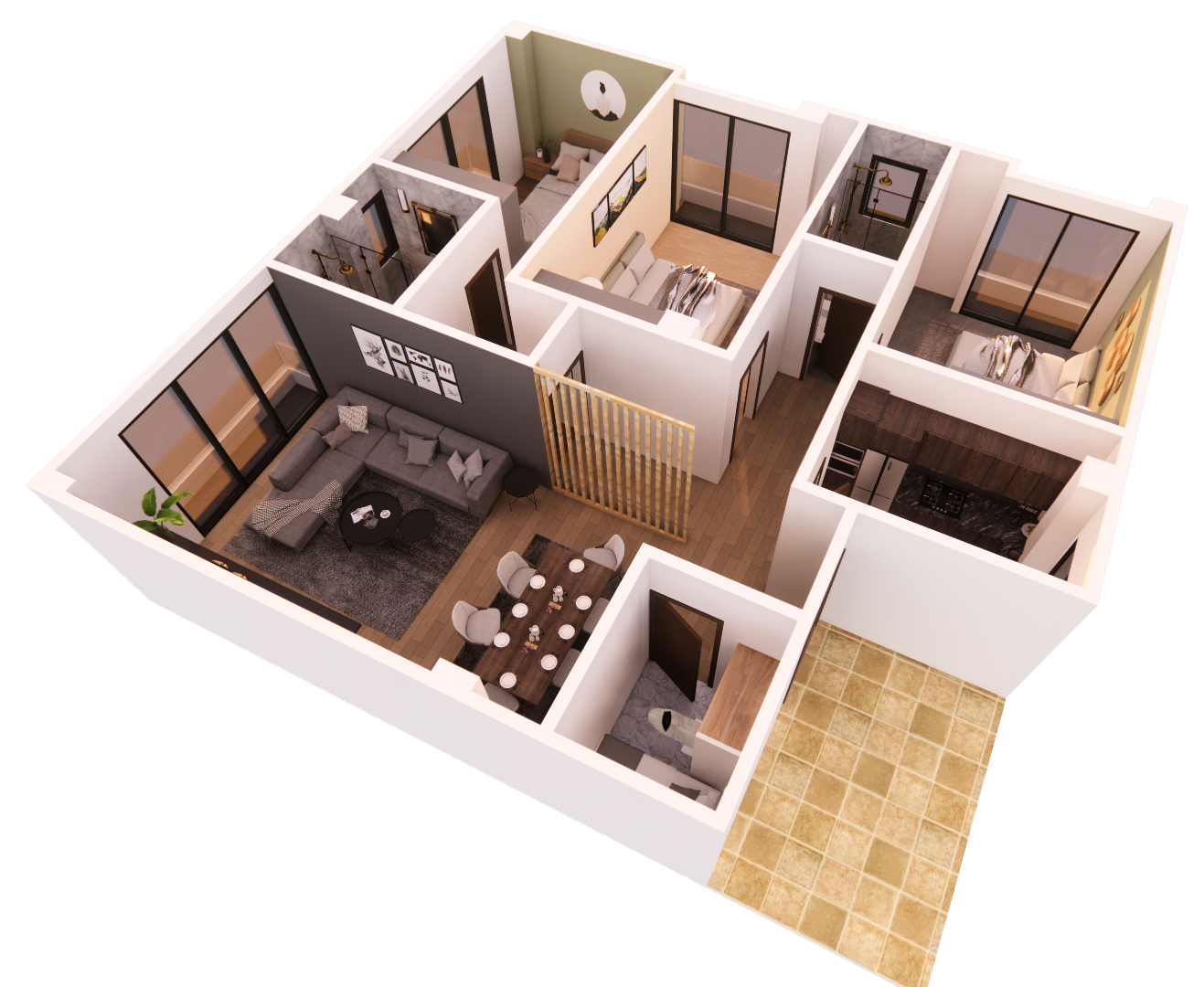 TYPE A: 3 BED ROOM APARTMENT